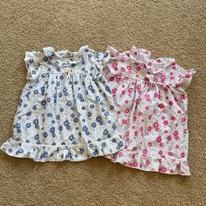Charming Floral twins Vintage Dresses- Blue and Pink